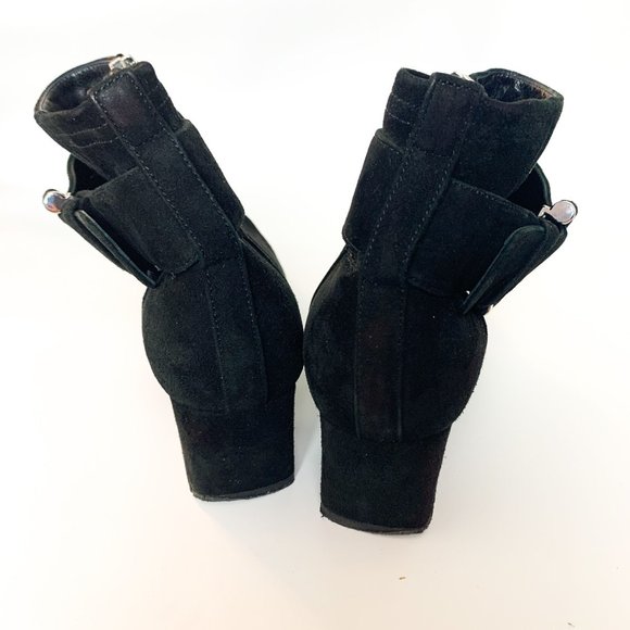 Aquatalia Phiona black suede buckle pointy boot 7.5 - Picture 6 of 10